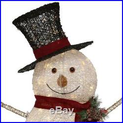 Snowman Christmas 5 ft. Tall Pre-Lit LED Lights Hat Outdoor Holiday Decoration