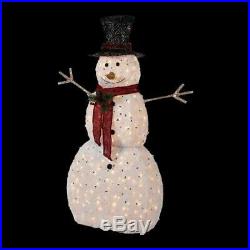 Snowman Christmas 5 ft. Tall Pre-Lit LED Lights Hat Outdoor Holiday Decoration