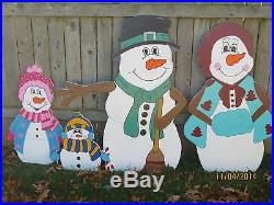 Snowman Family Wood Yard Art, Set of 4, Christmas Outdoor Wood Decoration