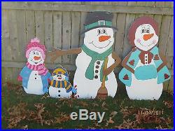 Snowman Family Wood Yard Art, Set of 4, Christmas Outdoor Wood Decoration