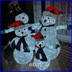 Snowman Family of 4 Set 600 LED Lights Outdoor Christmas Decor 1739950 Frosty