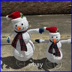 Snowman Family of 4 Set 600 LED Lights Outdoor Christmas Decor 1739950 Frosty