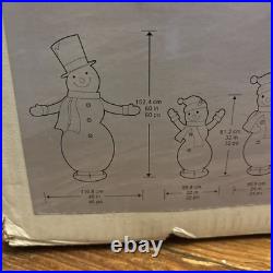 Snowman Family of 4 Set 600 LED Lights Outdoor Christmas Decor 1739950 Frosty