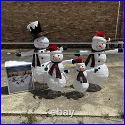 Snowman Family of 4 Set 600 LED Lights Outdoor Christmas Decor 1739950 Frosty