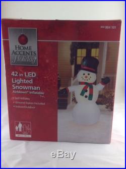 Snowman Inflatable NIB 42 LED Lights Airblown NIB Christmas Home Accent Holiday