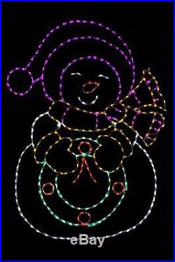 Snowman Lady LED lighted metal wire frame outdoor display decoration