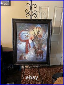 Snowman Picture and Stand Christmas Holiday Decoration