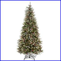 Snowy Dunhill Slim Pre-lit Christmas Tree, 7.5 Feet