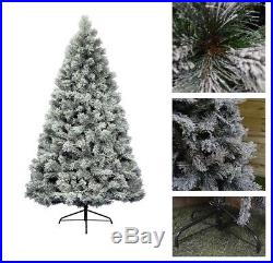 Snowy Vancouver Mixed Pine White Green Artificial Christmas Xmas Tree 5 Sizes