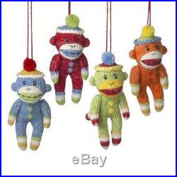 Sock Monkey Ornaments Set of 4