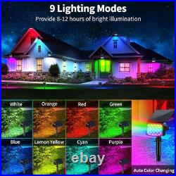 Solar Color Changing Spot Lights Outdoor, 9 Modes/8 Pack 8 Pack, Multicolor
