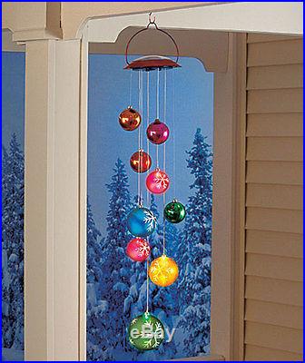 Solar Lighted Hanging Holiday Ornament Mobile Outdoor Christmas Decoration Decor