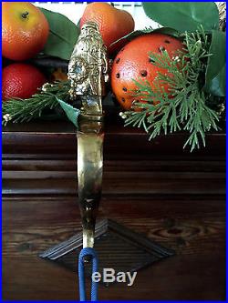 Solid Brass Christmas Tree Stocking HangerHook, Set Of 4 RARE Vintage Christmas