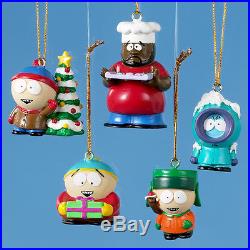 South Park Mini Characters Resin NWT Christmas Holiday Ornament 5 Piece Set