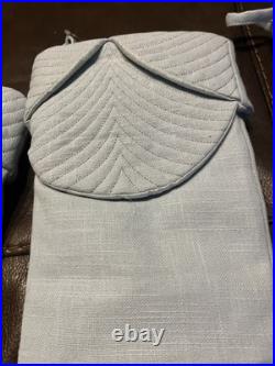 Southern Living Baby Blue Scalloped Coastal Christmas Stocking Lot Of 4 New