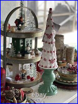 Southern Living Christmas Peppermint Tree on Wood Base for Gingerbread Village