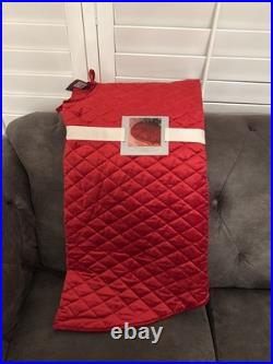 Southern Living Diamond Quilted Tree Skirt Red Luxury Velvet Feel 60 Round NWT