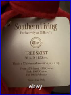 Southern Living Diamond Quilted Tree Skirt Red Luxury Velvet Feel 60 Round NWT Southern Living Diamond Quilted Tree Skirt Red Luxury Velvet Feel 60 Round NWT