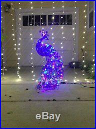 Sparkle Snowflakes Peacock Christmas Colored LEDs Lights