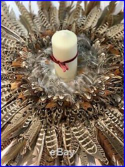 Special Pheasant/Partridge Feather Wreath With Lots Of Tail Feathers