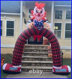 Spirit Halloween 12 FT Inflatable Light-Up Scary Clown Archway Used Once