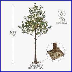 Spirit Star Christmas Center Lighted Eucalyptus Tree 6Ft 270 Led Artificial