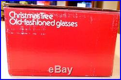 Spode Christmas Tree Box Set of 6 Double Old Fashion Glasses Fashioned England