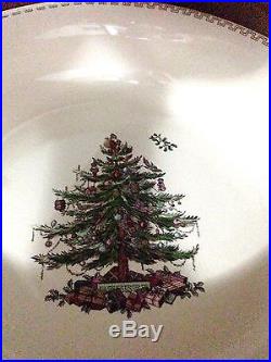 Spode Christmas Tree Large Bowl 10 Decoration Holiday Table Decor White Gold