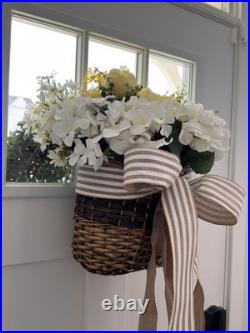 Spring Flower Wreath Door Hanging Decoration Yellow White Peony Home Decor Faux