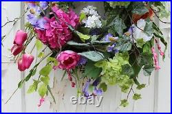 Spring Summer Grapevine Base Tulips Hydrangea Roses Branches Iris African