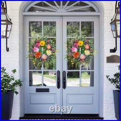 Spring Summer Wreaths for Front Door with Fragrance Bottle, Floral Door Wreat