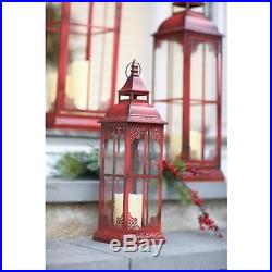 St/3 Victorian Style Christmas Lanterns Burnished Red 20 to 37 High