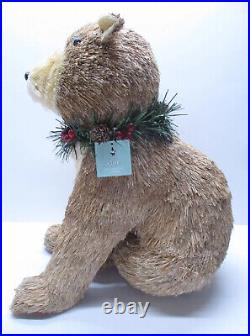 St. Nicholas Square Green Therapy Oversized 18 H Sisal Bear Cub Decor Winter