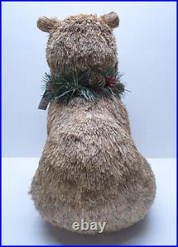 St. Nicholas Square Green Therapy Oversized 18 H Sisal Bear Cub Decor Winter