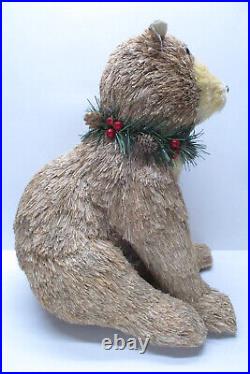 St. Nicholas Square Green Therapy Oversized 18 H Sisal Bear Cub Decor Winter