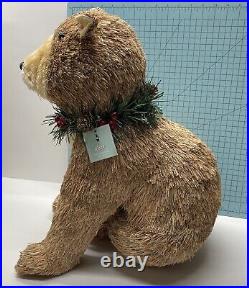 St. Nicholas Square Green Therapy Oversized 18 H Sisal Bear Cub Decor Winter