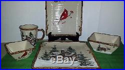 St. Nicholas Square Snow Valley Christmas Dishes Set of 20 RETIRED LOT 2