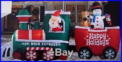 St Nick Express Holiday Train 15.5' Santa Gemmy Airblown Inflatable Christmas