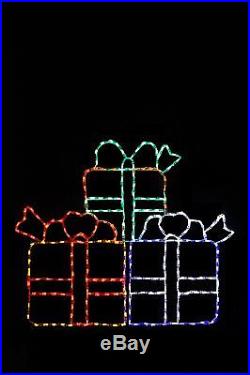 Stack Of Gifts LED metal wire frame outdoor yard display decoration