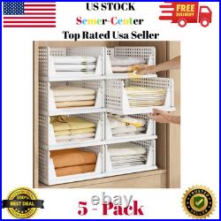 Stackable Plastic Storage Closet Organizers and Storage Bins Drawer 5 Pack 5 L Stackable Plastic Storage Closet Organizers and Storage Bins Drawer 5 Pack 5 L