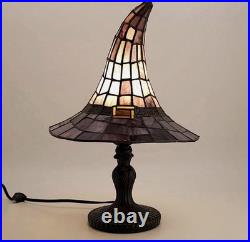 Stained Glass Witch Hat Lamp Viral Halloween Decor