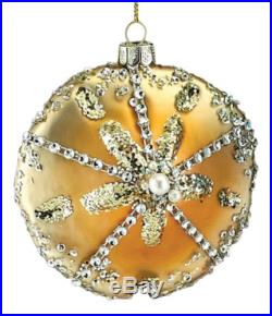 Starfish Conch Sandollar Scallop Shell Christmas Holiday Glass Ornament Set of 4