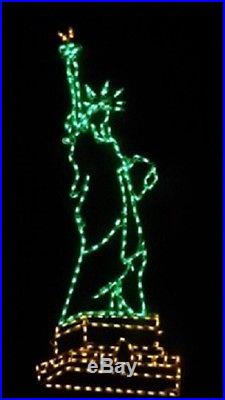 Statue of Liberty Patriotic Holiday LED Lighted Decoration Steel Wireframe