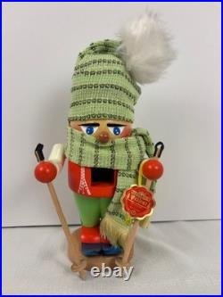 Steinbach Original Nutcracker Skier #6414 with Tag VG+ Germany 11 Tall