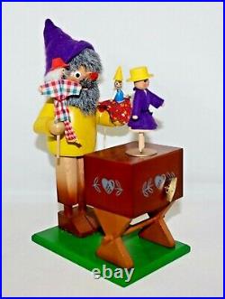 Steinbach Toymaker Dancing Puppet Wooden Smoker West Germany Music & Motion