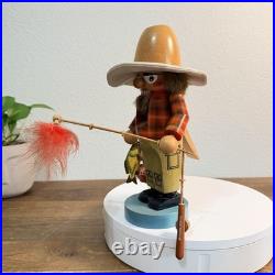 Steinbach Volkskunst S1251 Chubby Fly Fisherman Handmade Nutcracker Christmas Steinbach Volkskunst S1251 Chubby Fly Fisherman Handmade Nutcracker Christmas