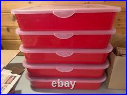 Sterilite Red Holiday Ornament Adjustable Storage Container Organizer 32 slots