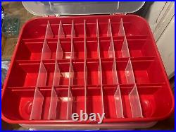 Sterilite Red Holiday Ornament Adjustable Storage Container Organizer 32 slots
