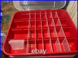 Sterilite Red Holiday Ornament Adjustable Storage Container Organizer 32 slots