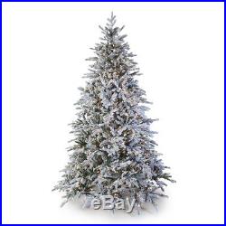 Sterling Tree Co. 7.5′ Pre-Lit Natural Cut Flocked Vermont Spruce Christmas Tree